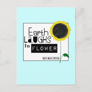 Erde lacht in Blume Postkarte