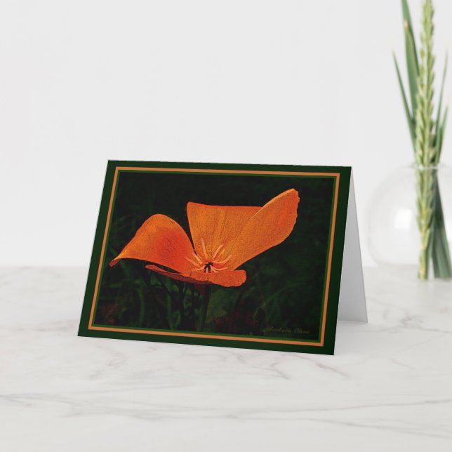 Erde lacht in den Blumen: Mohnblume.  Inneres Karte (Vorderseite)