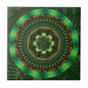 Erde-Mandala-Kachel Fliese