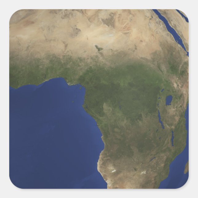 Erde mit Landbedeckung in Afrika Quadratischer Aufkleber (Vorderseite)