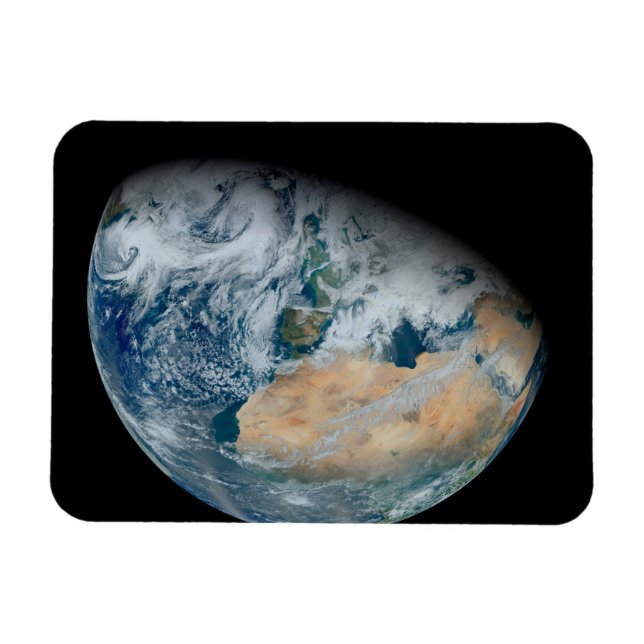 Erde mit Nordafrika und Südwesteuropa Magnet (Horizontal)