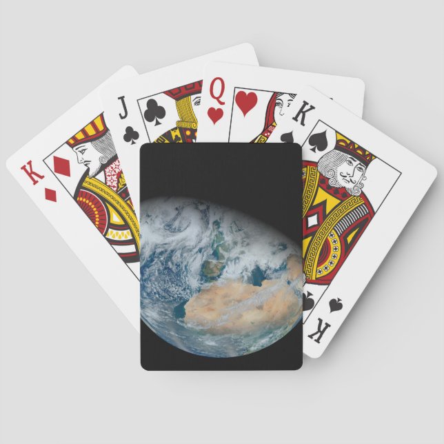 Erde mit Nordafrika und Südwesteuropa Spielkarten (Rückseite)