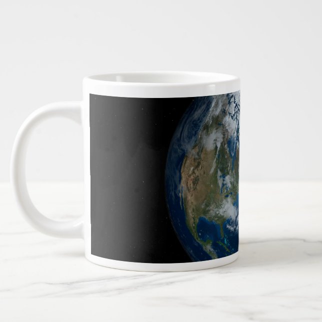 Erde mit Wolken und Meereis 2 Jumbo-Tasse (Links)