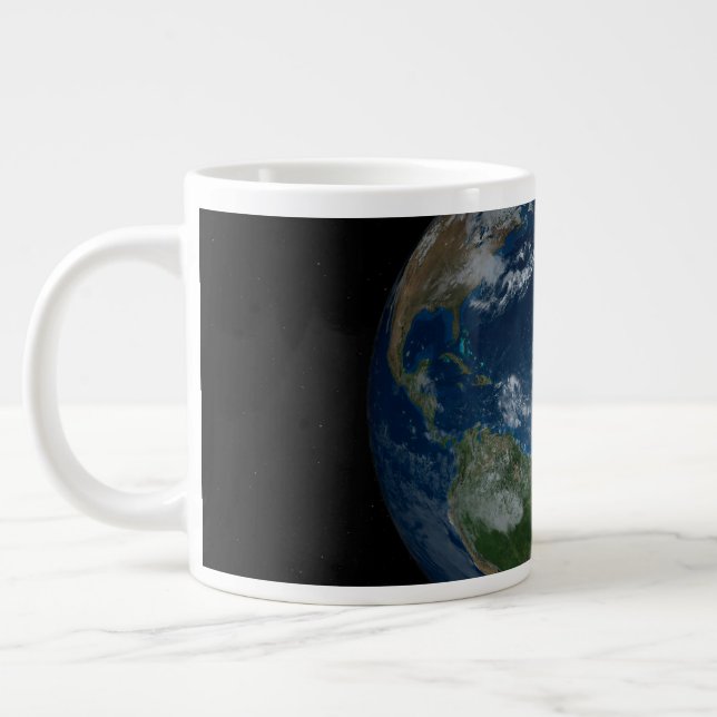 Erde mit Wolken und Meereis Jumbo-Tasse (Links)