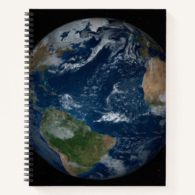 Erde mit Wolken und Meereis Notizbuch (Vorderseite)
