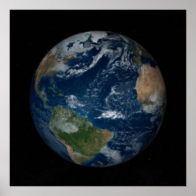Erde mit Wolken und Meereis Poster (Vorne)