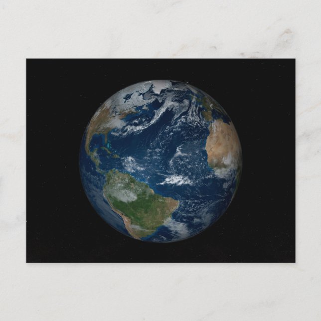 Erde mit Wolken und Meereis Postkarte (Vorderseite)