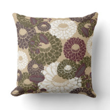 Erde Nacktton Floral Wurf Kissen
