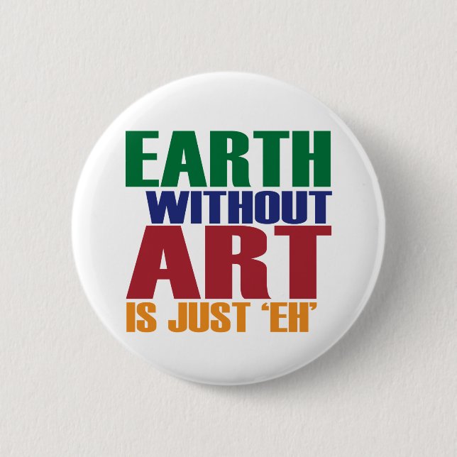 Erde ohne Kunst ist gerade wie Button (Vorderseite)