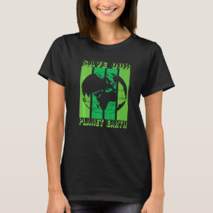Erde Planet Sicherer Globus Veganer Vegetarischer T-Shirt