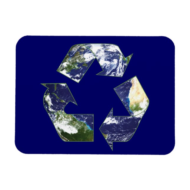 Erde - Recycelnd Magnet (Horizontal)