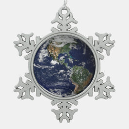 Erde Schneeflocken Zinn-Ornament