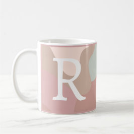 Erde-Tone-Formen mit Initial Kaffeetasse