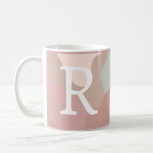 Erde-Tone-Formen mit Initial Kaffeetasse