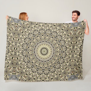 Erde Tone Mandala Intricate Geometrische Muster Fleecedecke