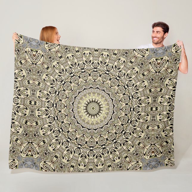 Erde Tone Mandala Intricate Geometrische Muster Fleecedecke (Beispiel)