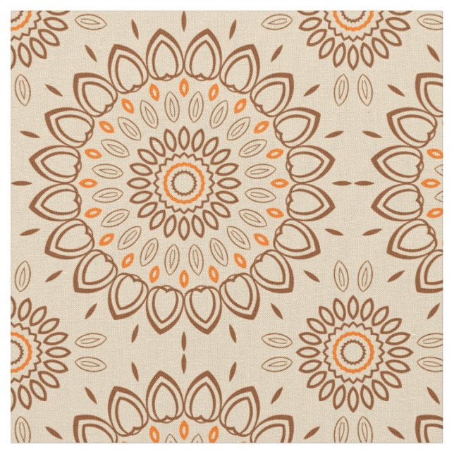 Erde Tone Mandala Muster mit braun und orange Stoff (Nahaufnahme)