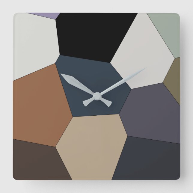 Erde Toned Muster Quadratische Wanduhr (Vorderseite)