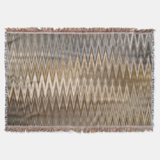 Erde Toned Wavy Muster Decke (Vorderseite)