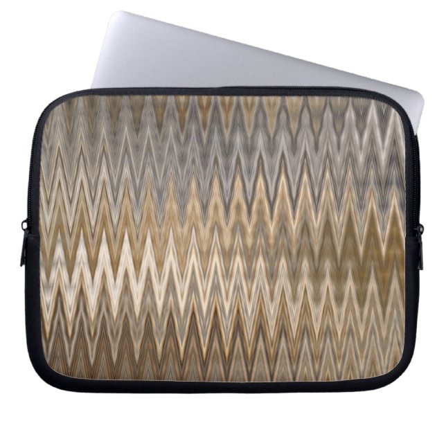 Erde Toned Wavy Muster Laptopschutzhülle (Vorderseite)