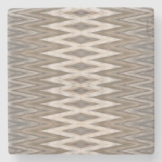 Erde Toned Wavy Muster Steinuntersetzer (Vorderseite)