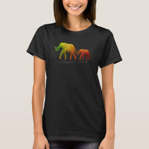Erde Tones Mutter und Baby Elephant T-Shirt