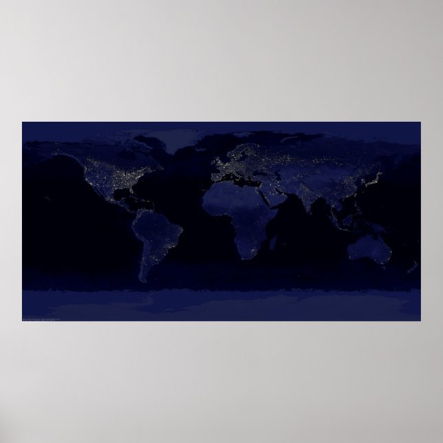 Erde um Nacht Poster (Vorne)