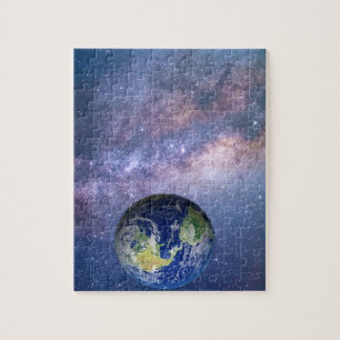 Erde und Galaxie - Bildpuzzlespiel