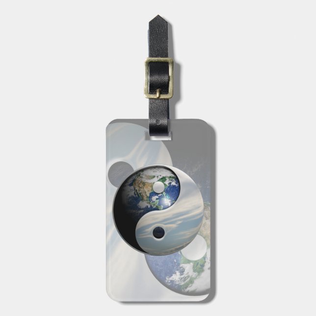Erde und Himmel Yin Yang Gepäckanhänger (Vorderseite vertikal)