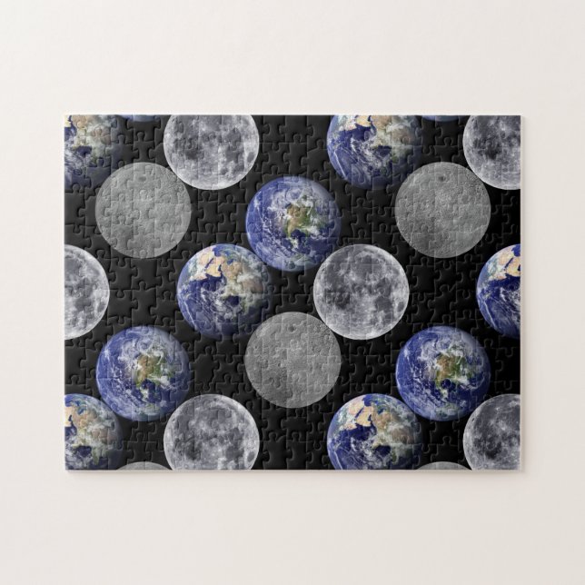 Erde und Mond aus dem Weltraum (Horizontal)