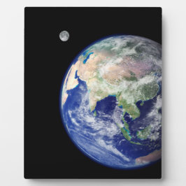 Erde und Mond aus dem Weltraum Fotoplatte