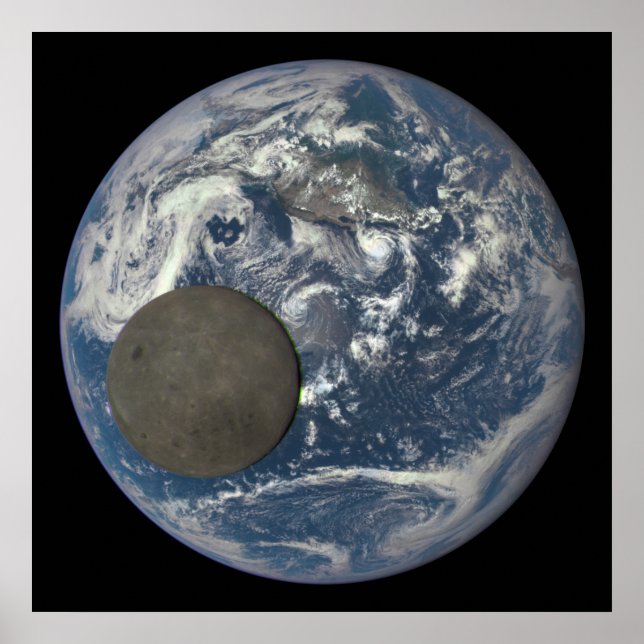 Erde und Mond sind weit vom Weltraum entfernt Poster (Vorne)