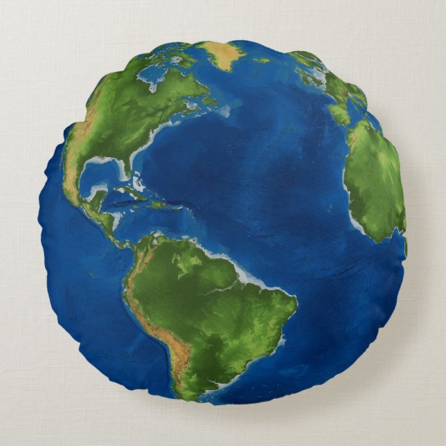 Erde Unser Planet Rundes Kissen (Vorderseite)
