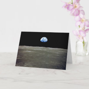 Erde vom Mond aus im schwarzen Weltraum: Earthrise Karte