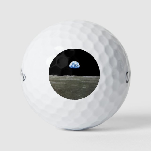 Erde vom Mond im Schwarzen Raum: Erde Golfball (Vorderseite)