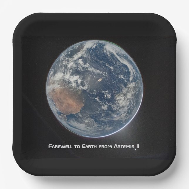 Erde von Artemis II Pappteller (Vorderseite)