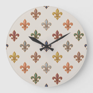 Erde Wald Fleur-de-lis Design Licht Große Wanduhr