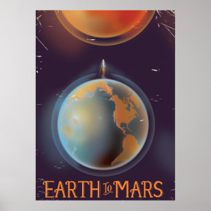 Erde zu Mars Vintage-Sci-Fi-Plakat Poster