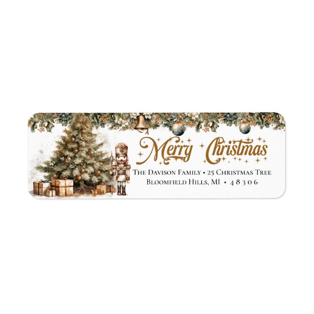 Erdfarben grünes Gold Weihnachtsbaum Nutcracker (Vorne)