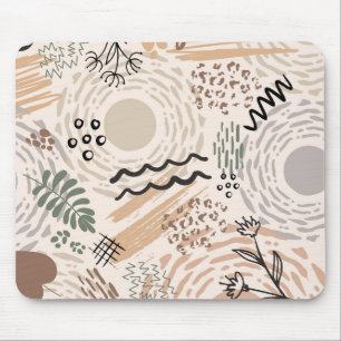 Erdfarben mit Dekoration abstrakter Formen Mousepad