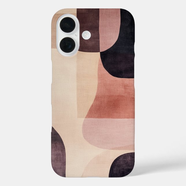 Erdfarbene Abstraktion iPhone 16 Hülle (Rückseite)