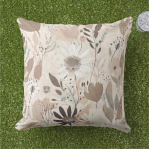 Erdfarbene Florale Braun Creme Salbei Wurfkissen  Kissen