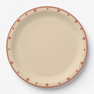 Erdfarbene Sand Terrakotta Punkte  Pappteller