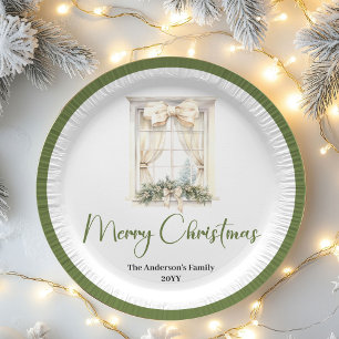 Erdfarbene Weihnachts Schriftzug Benutzerdefiniert Pappteller