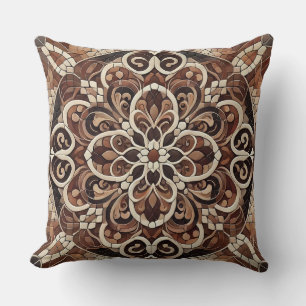 Erdfarbenes Mandala-Muster: Harmonie der Natur Kissen