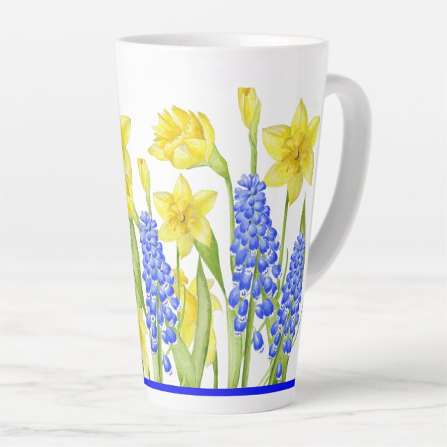 Erdfrühling auf einer großen Latte-Tasse (M,D) Milchtasse (Rechte Ecke)
