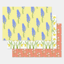 Erdfrühling auf Papierfolien (M,D,S) Geschenkpapier Set