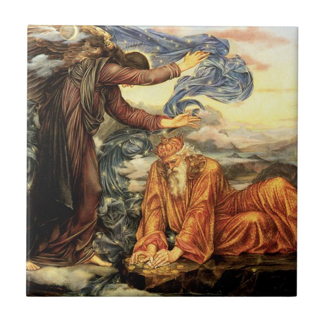 Erdgebunden an Evelyn De Morgan, Viktorianische Ku Fliese (Vorderseite)
