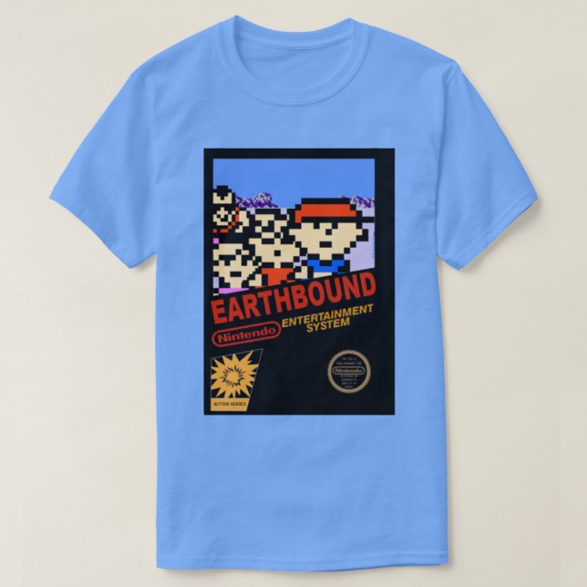 Erdgebundenes Retro Game Cover T Shirt (Design vorne)