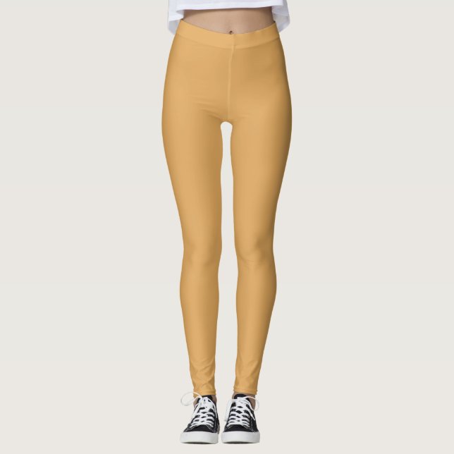 Erdgelbe Farbe Voll Einfach Leggings (Vorderseite)